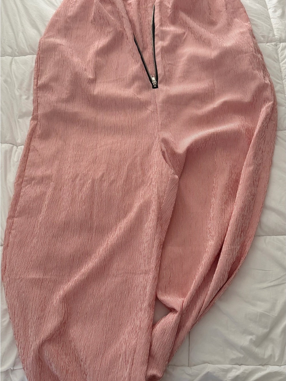 SHEIN Dusty Pink Textured Jumpsuit with Front Zip